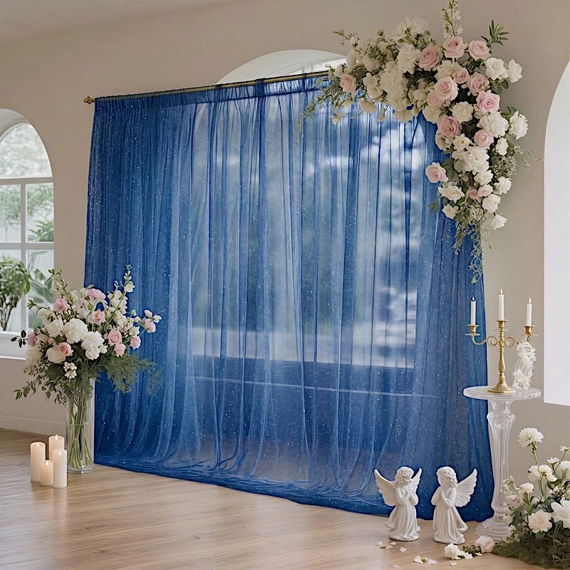 10x10 feet Sheer Curtain Backdrop Wedding Drapery Panel