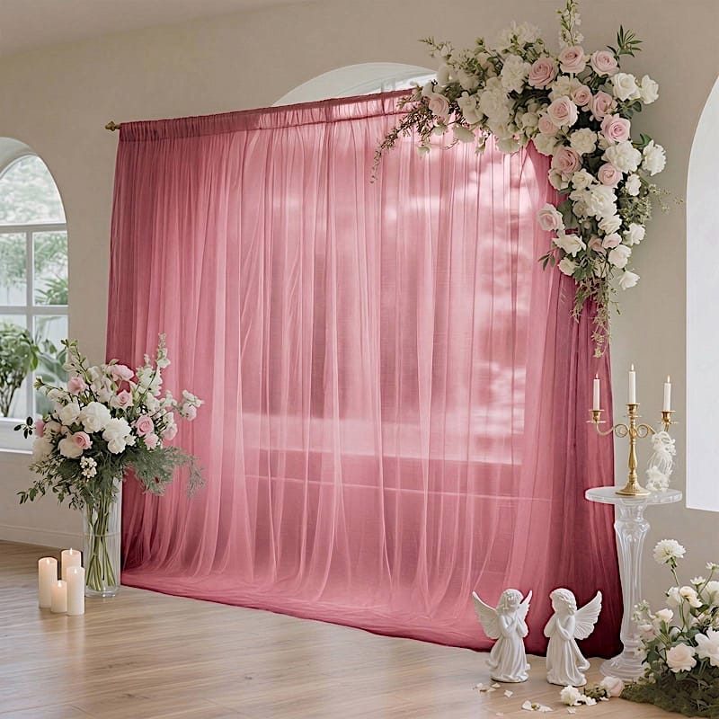 10x10 feet Sheer Curtain Backdrop Wedding Drapery Panel