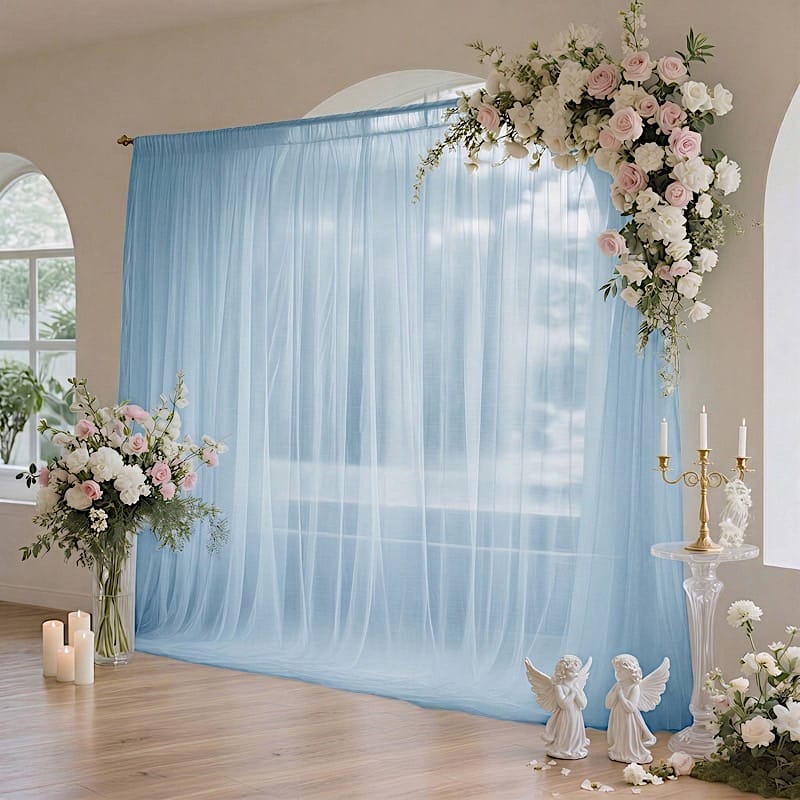10x10 feet Sheer Curtain Backdrop Wedding Drapery Panel