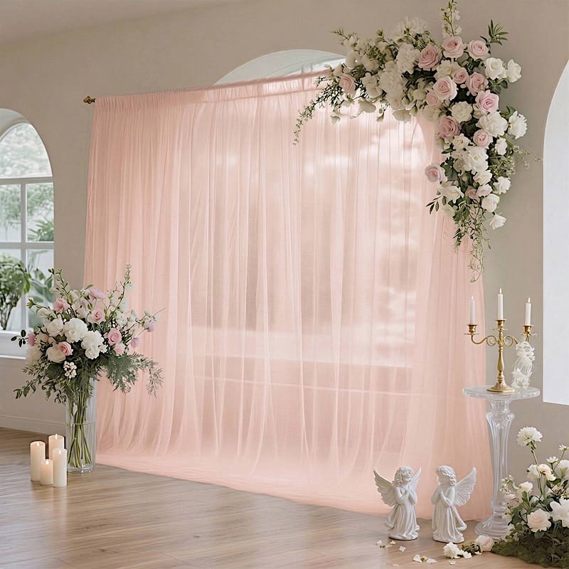 10x10 feet Sheer Curtain Backdrop Wedding Drapery Panel