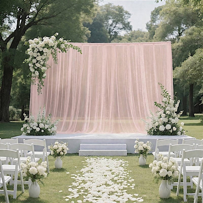 10x10 feet Sheer Curtain Backdrop Wedding Drapery Panel