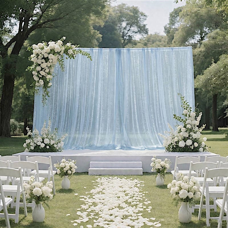 10x10 feet Sheer Curtain Backdrop Wedding Drapery Panel