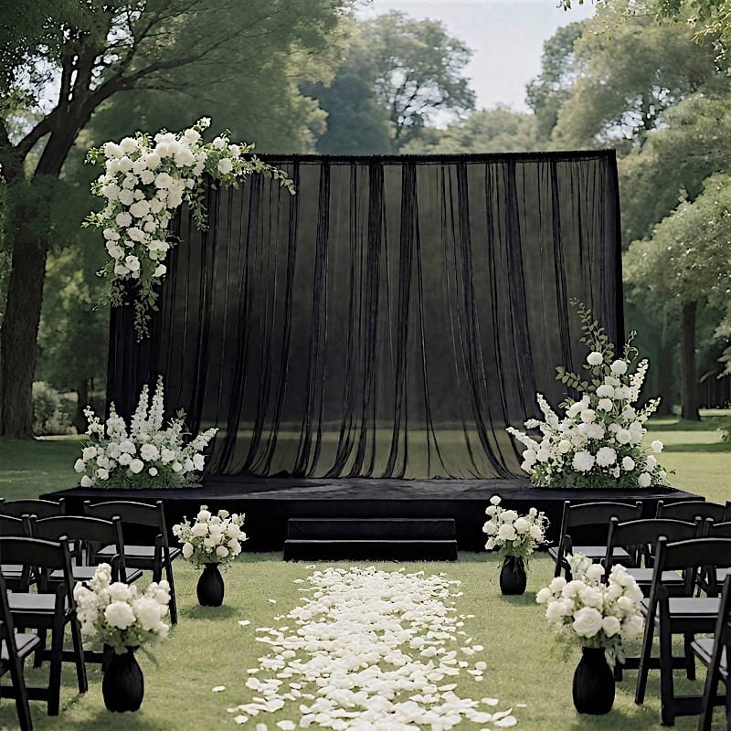 10x10 feet Sheer Curtain Backdrop Wedding Drapery Panel