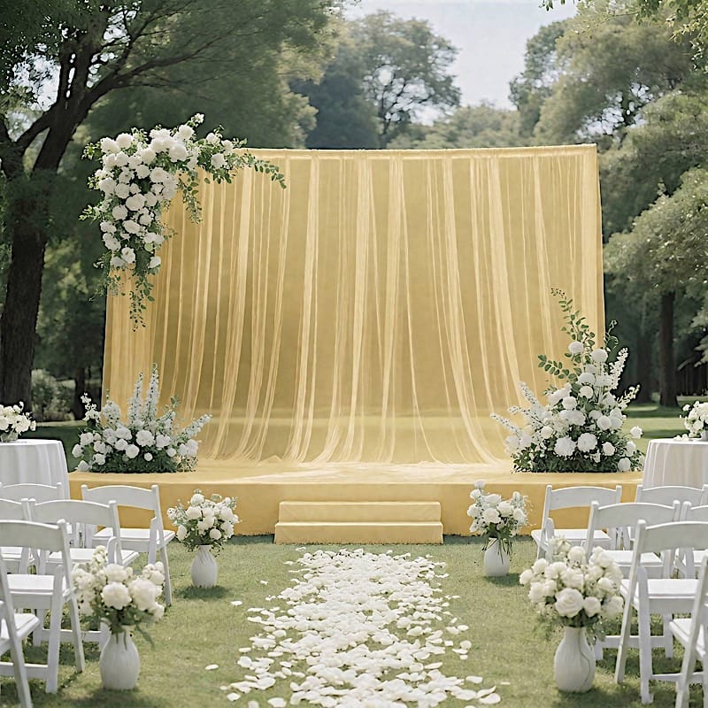 10x10 feet Sheer Curtain Backdrop Wedding Drapery Panel