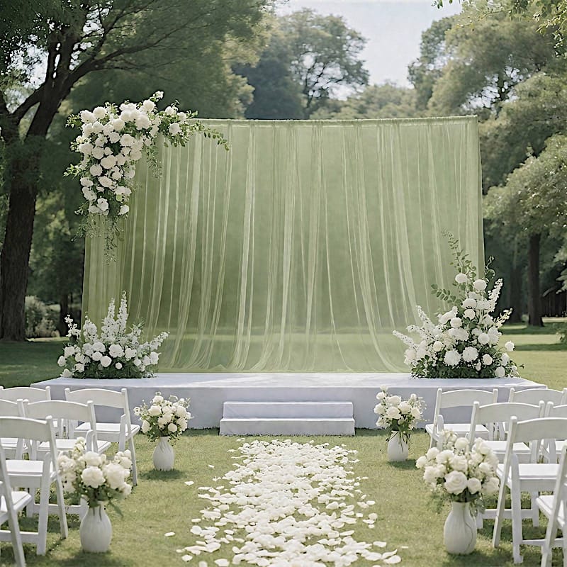 10x10 feet Sheer Curtain Backdrop Wedding Drapery Panel