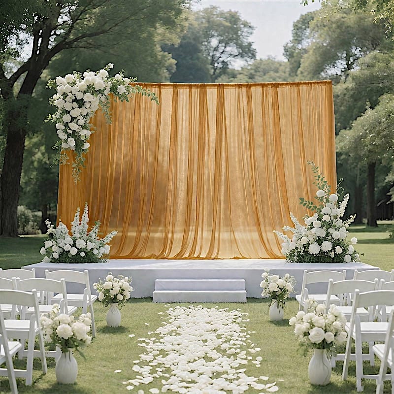 10x10 feet Sheer Curtain Backdrop Wedding Drapery Panel