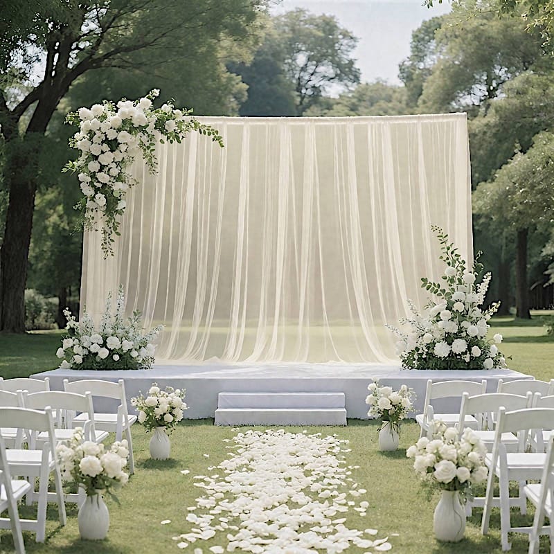 10x10 feet Sheer Curtain Backdrop Wedding Drapery Panel