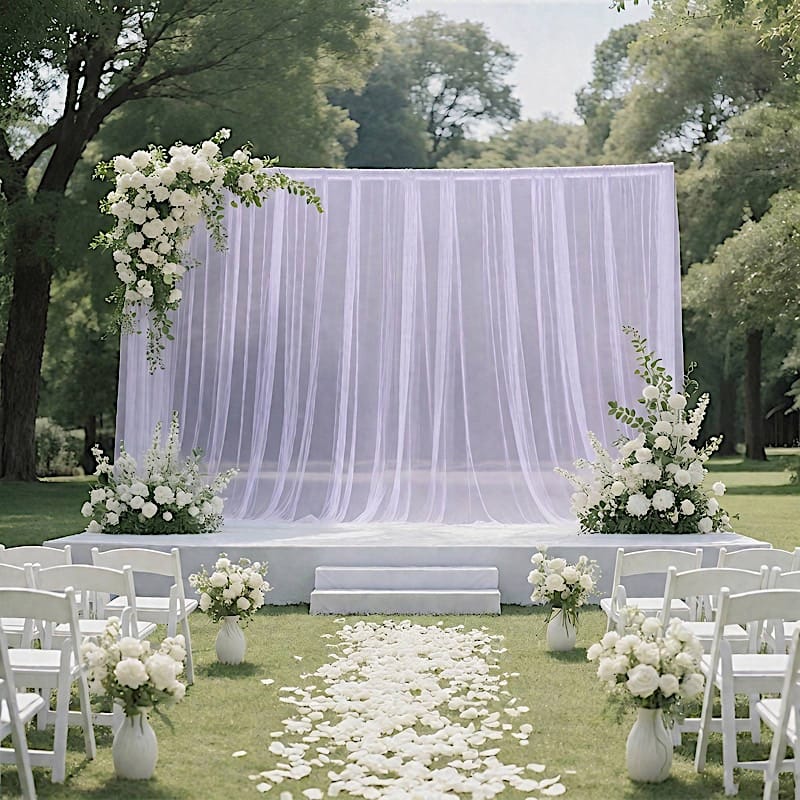 10x10 feet Sheer Curtain Backdrop Wedding Drapery Panel