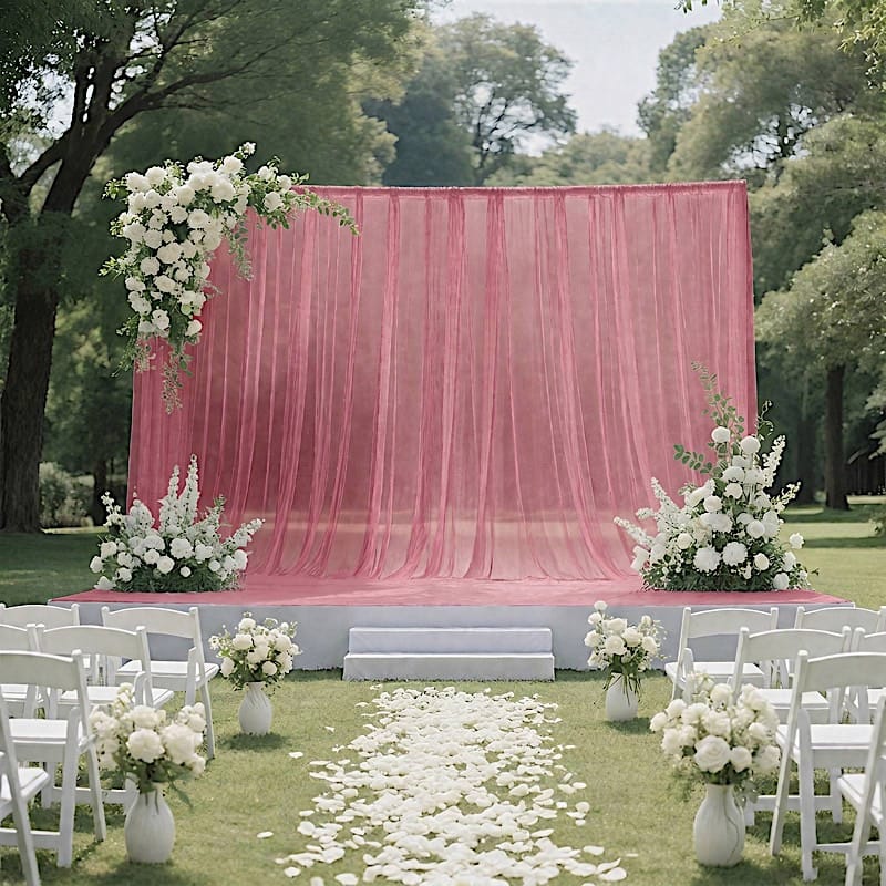 10x10 feet Sheer Curtain Backdrop Wedding Drapery Panel