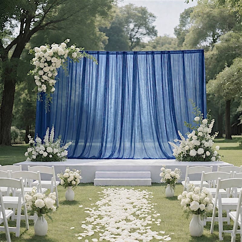 10x10 feet Sheer Curtain Backdrop Wedding Drapery Panel