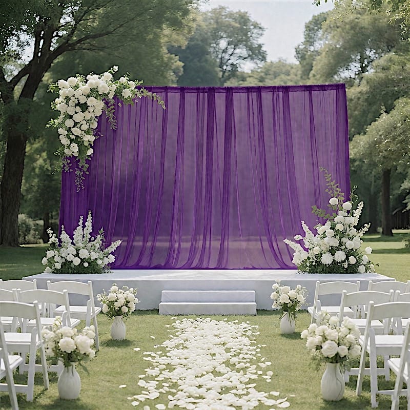 10x10 feet Sheer Curtain Backdrop Wedding Drapery Panel