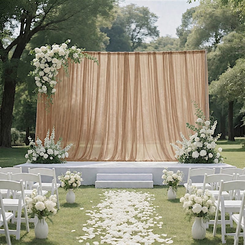 10x10 feet Sheer Curtain Backdrop Wedding Drapery Panel
