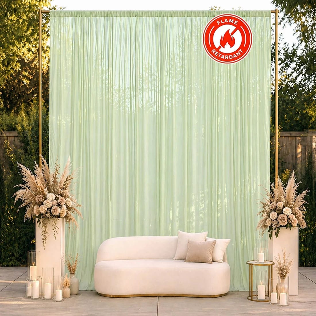 10x12 feet Chiffon Sheer Curtain Panel Backdrop Drape