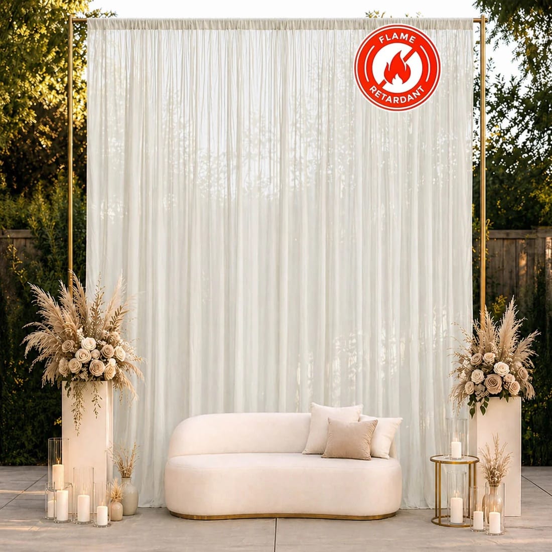 10x12 feet Chiffon Sheer Curtain Panel Backdrop Drape