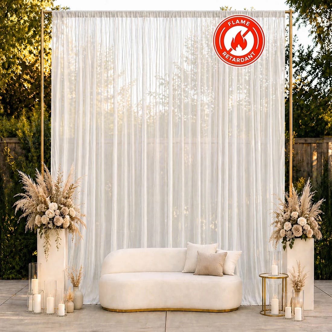 10x12 feet Chiffon Sheer Curtain Panel Backdrop Drape