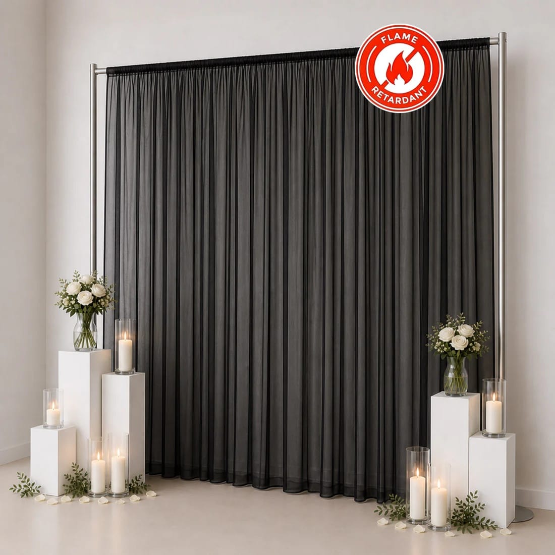 10x12 feet Chiffon Sheer Curtain Panel Backdrop Drape