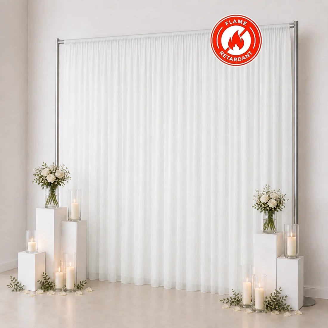 10x12 feet Chiffon Sheer Curtain Panel Backdrop Drape
