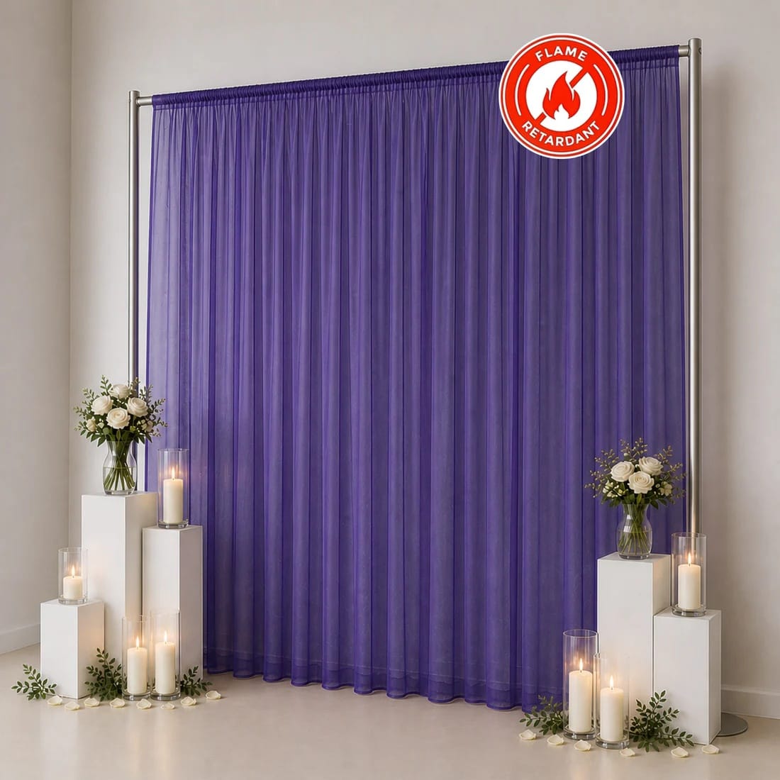10x12 feet Chiffon Sheer Curtain Panel Backdrop Drape