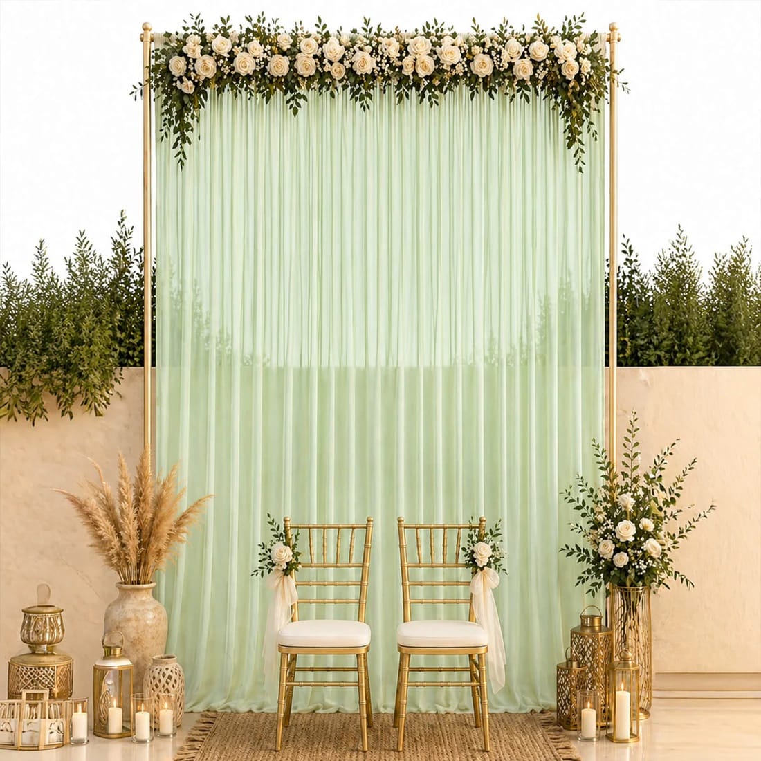 10x14 feet Chiffon Sheer Curtain Panel Backdrop Drape