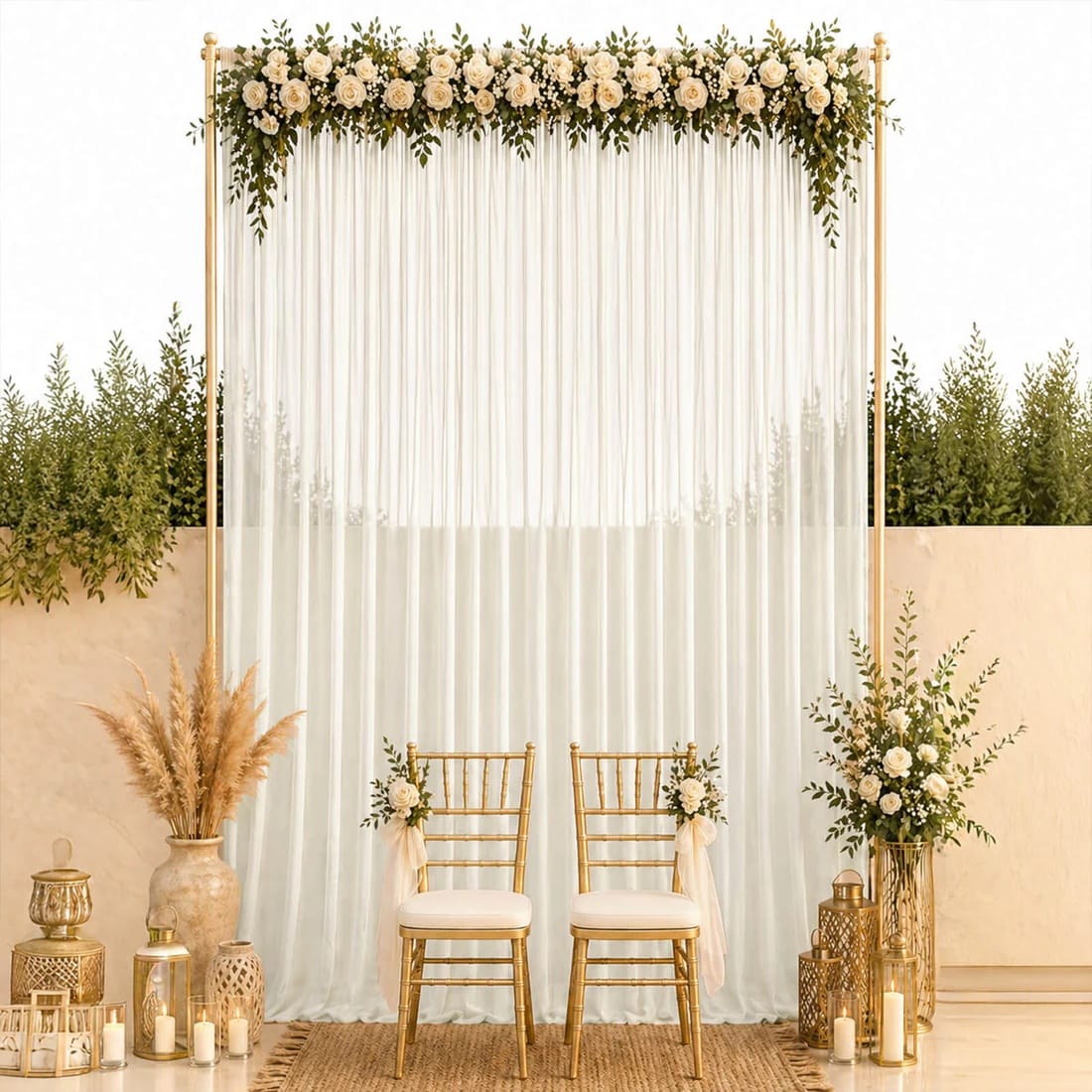 10x14 feet Chiffon Sheer Curtain Panel Backdrop Drape