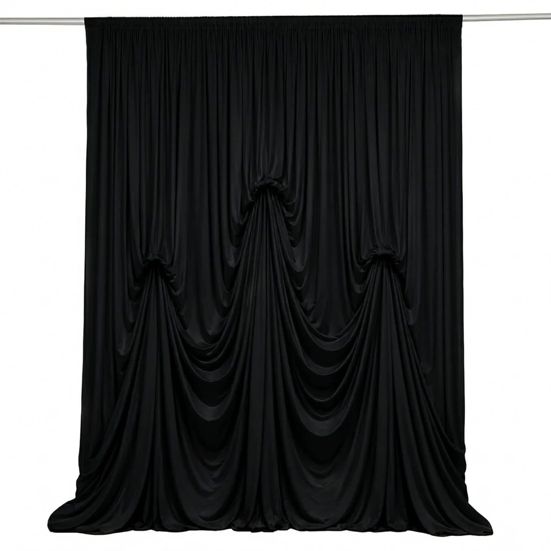 13 ft x 20 ft Spandex Backdrop Curtain Pre-Sewn with 3 Adjustable Ribbon Ties