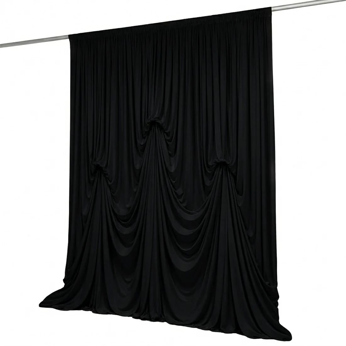 13 ft x 20 ft Spandex Backdrop Curtain Pre-Sewn with 3 Adjustable Ribbon Ties
