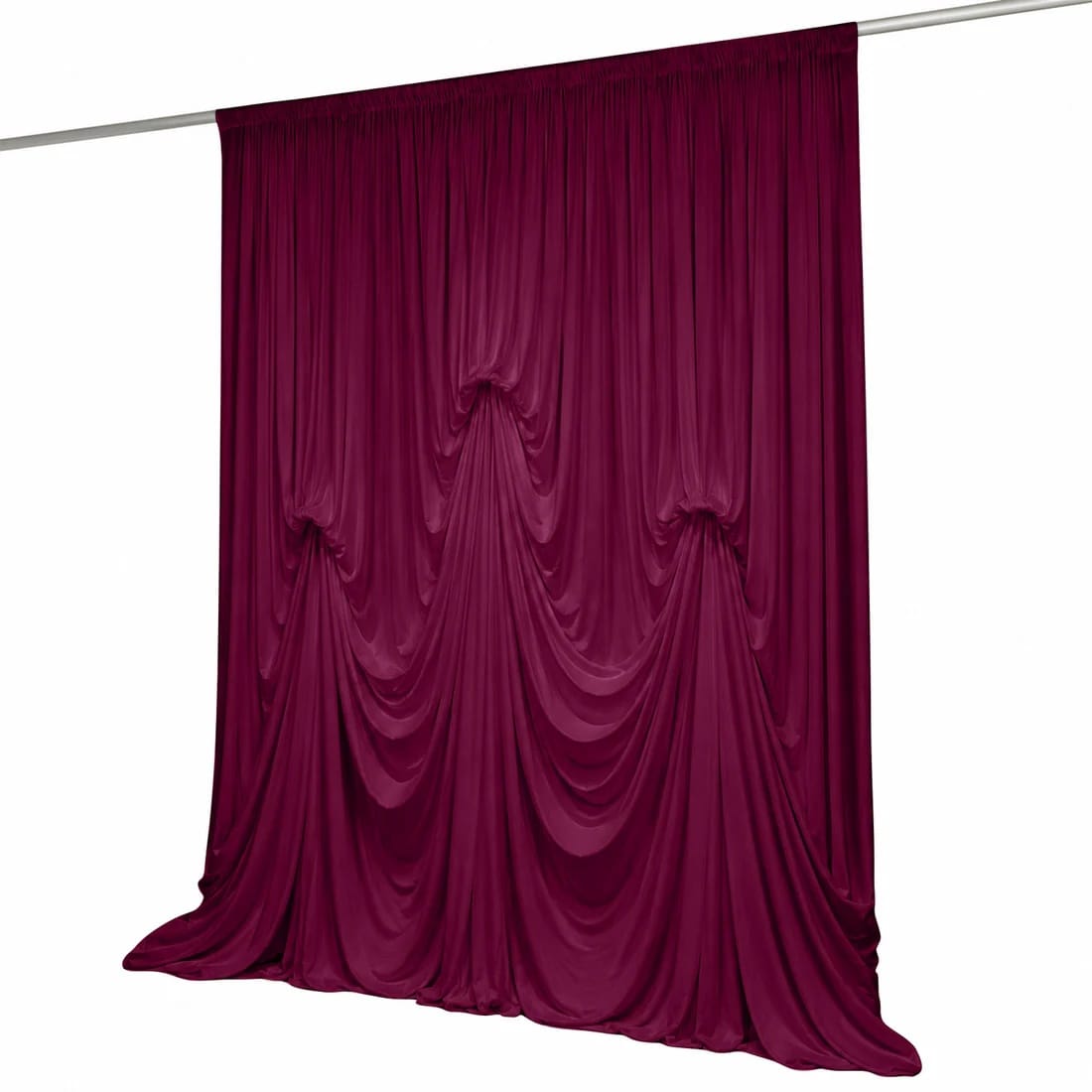 13 ft x 20 ft Spandex Backdrop Curtain Pre-Sewn with 3 Adjustable Ribbon Ties