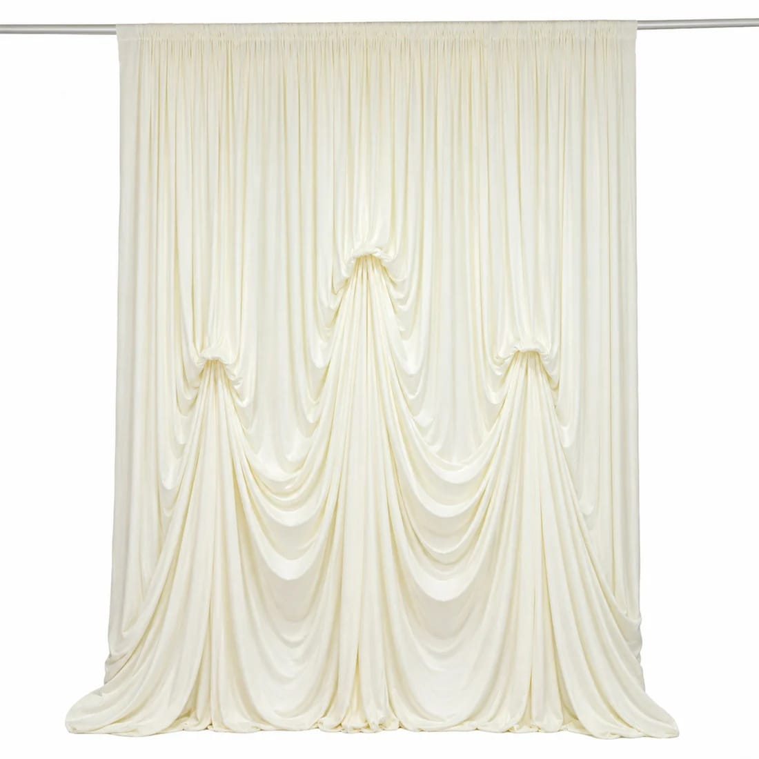 13 ft x 20 ft Spandex Backdrop Curtain Pre-Sewn with 3 Adjustable Ribbon Ties