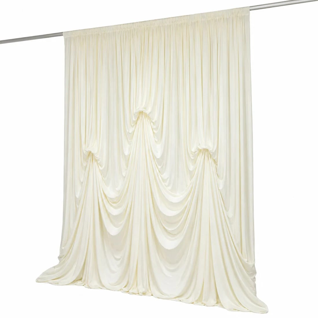 13 ft x 20 ft Spandex Backdrop Curtain Pre-Sewn with 3 Adjustable Ribbon Ties