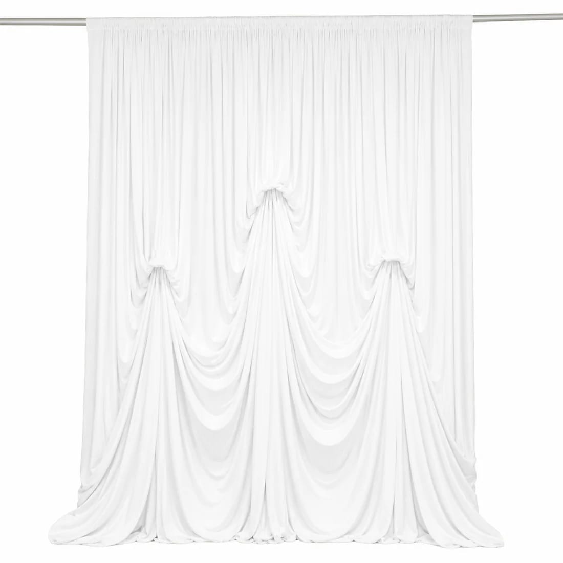 13 ft x 20 ft Spandex Backdrop Curtain Pre-Sewn with 3 Adjustable Ribbon Ties