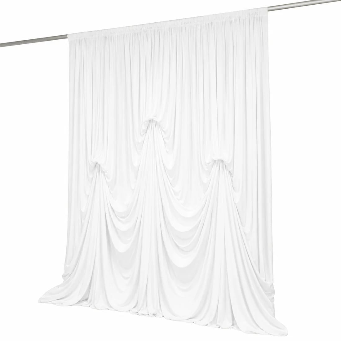 13 ft x 20 ft Spandex Backdrop Curtain Pre-Sewn with 3 Adjustable Ribbon Ties