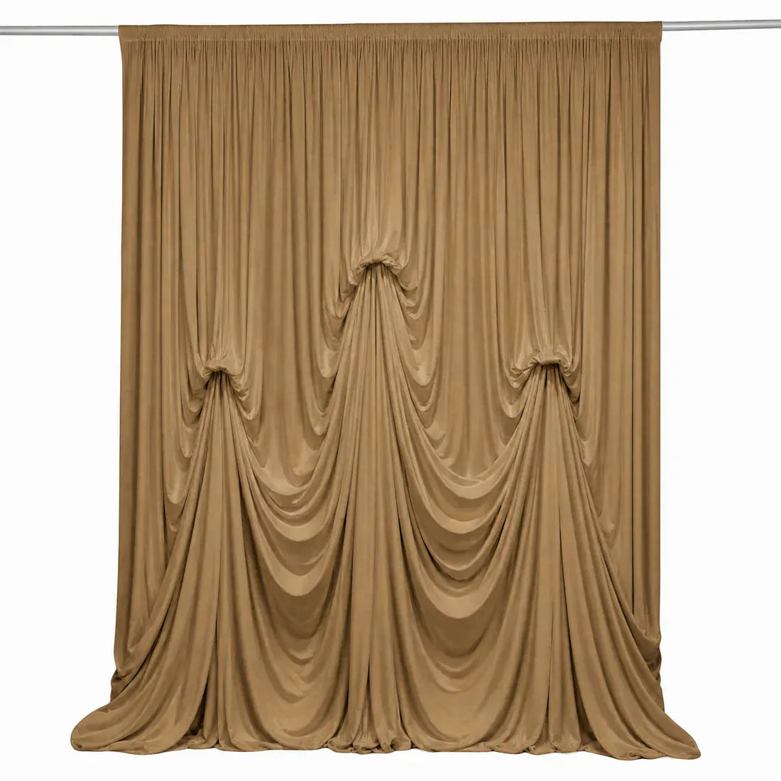 13 ft x 20 ft Spandex Backdrop Curtain Pre-Sewn with 3 Adjustable Ribbon Ties
