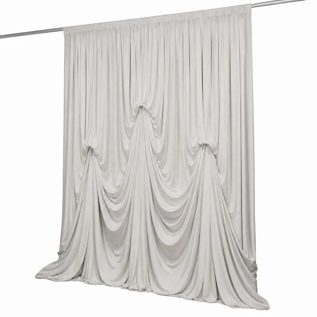 13 ft x 20 ft Spandex Backdrop Curtain Pre-Sewn with 3 Adjustable Ribbon Ties