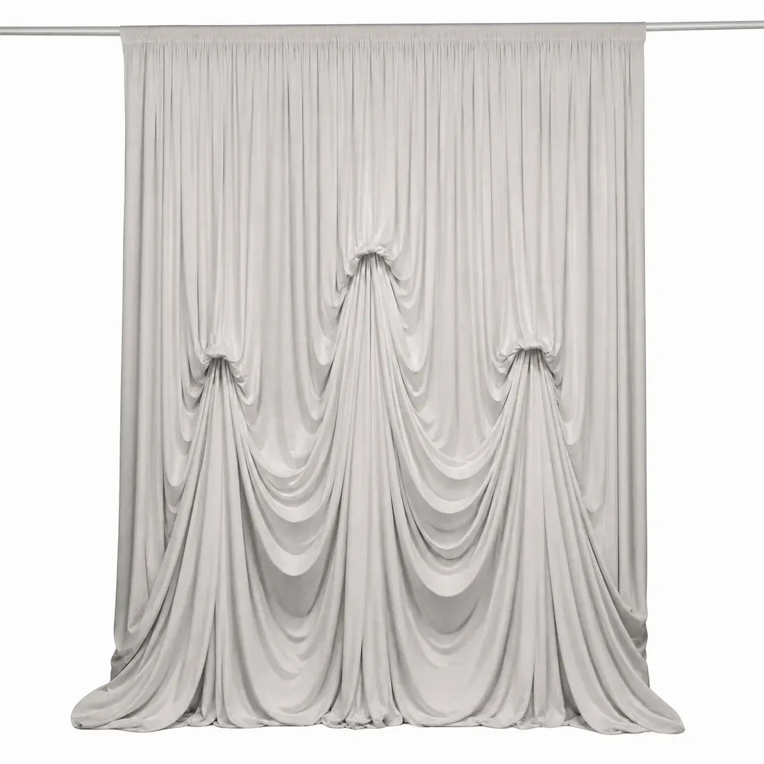 13 ft x 20 ft Spandex Backdrop Curtain Pre-Sewn with 3 Adjustable Ribbon Ties