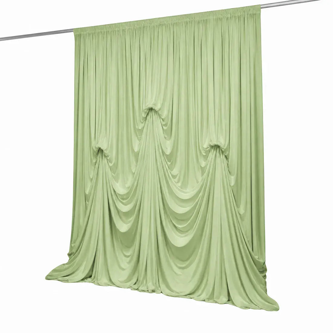 13 ft x 20 ft Spandex Backdrop Curtain Pre-Sewn with 3 Adjustable Ribbon Ties