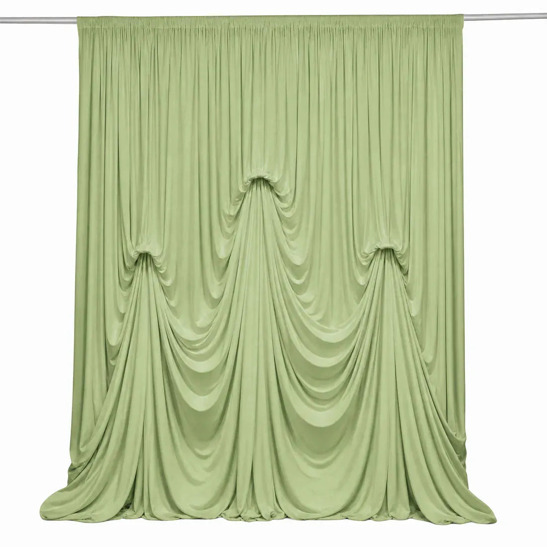 13 ft x 20 ft Spandex Backdrop Curtain Pre-Sewn with 3 Adjustable Ribbon Ties