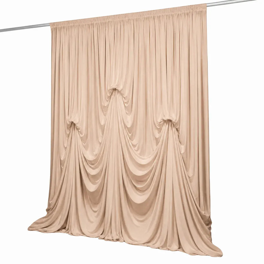 13 ft x 20 ft Spandex Backdrop Curtain Pre-Sewn with 3 Adjustable Ribbon Ties