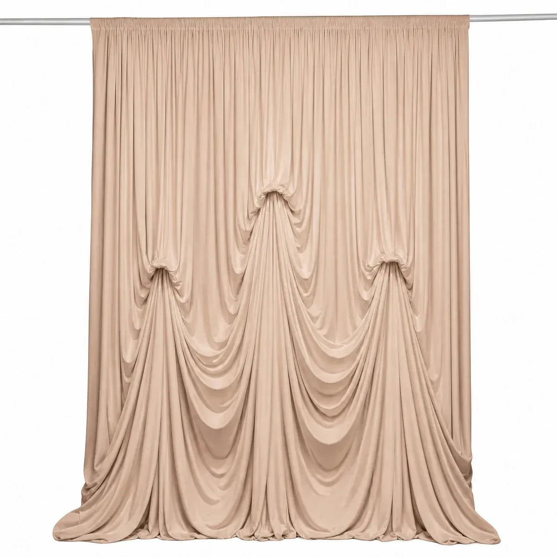 13 ft x 20 ft Spandex Backdrop Curtain Pre-Sewn with 3 Adjustable Ribbon Ties