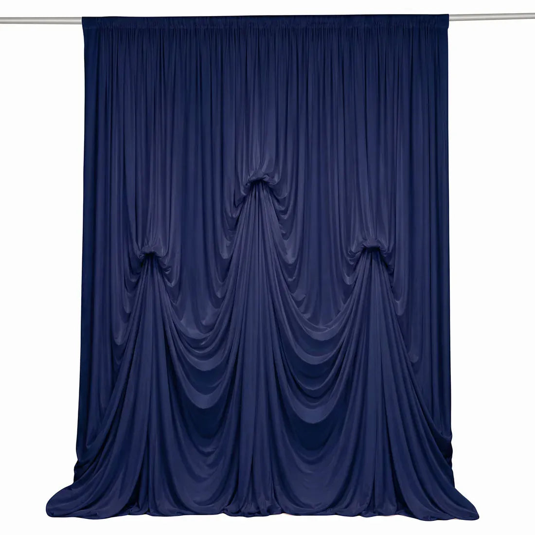 13 ft x 20 ft Spandex Backdrop Curtain Pre-Sewn with 3 Adjustable Ribbon Ties