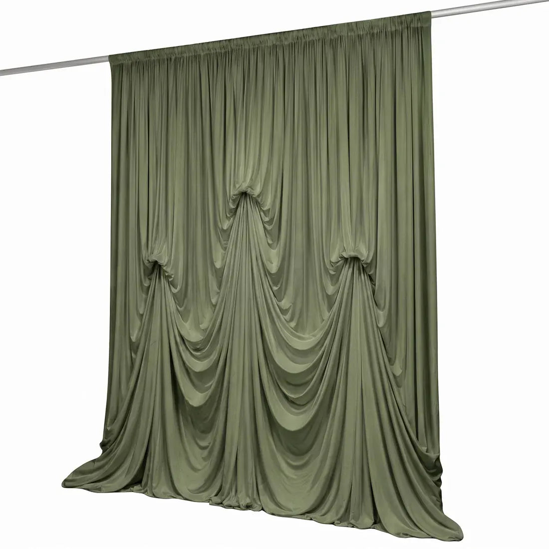 13 ft x 20 ft Spandex Backdrop Curtain Pre-Sewn with 3 Adjustable Ribbon Ties