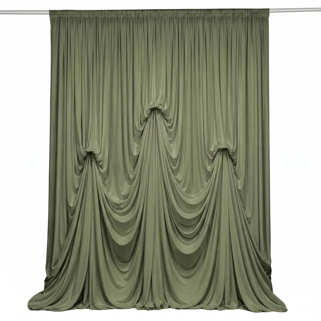 13 ft x 20 ft Spandex Backdrop Curtain Pre-Sewn with 3 Adjustable Ribbon Ties