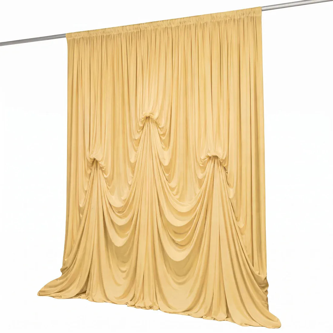 13 ft x 20 ft Spandex Backdrop Curtain Pre-Sewn with 3 Adjustable Ribbon Ties