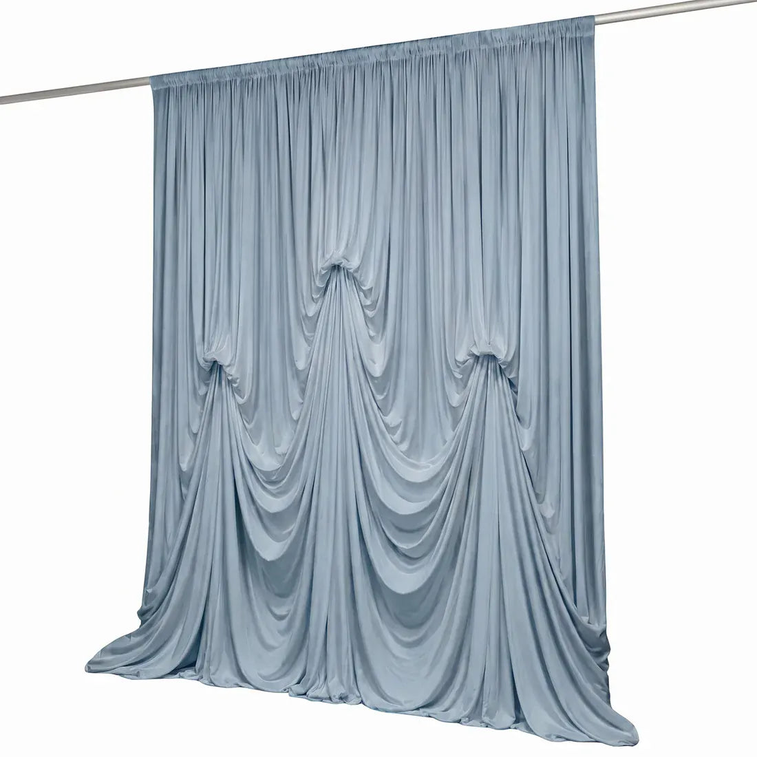 13 ft x 20 ft Spandex Backdrop Curtain Pre-Sewn with 3 Adjustable Ribbon Ties