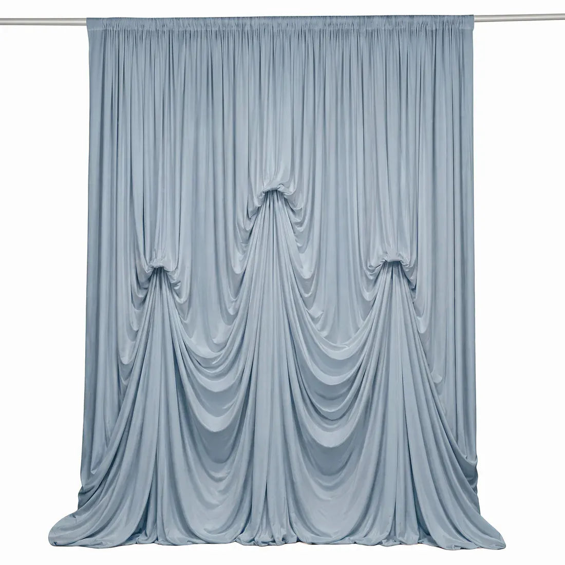 13 ft x 20 ft Spandex Backdrop Curtain Pre-Sewn with 3 Adjustable Ribbon Ties
