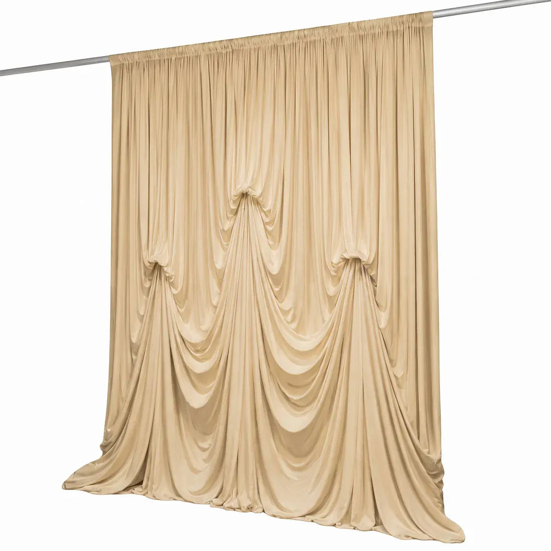 13 ft x 20 ft Spandex Backdrop Curtain Pre-Sewn with 3 Adjustable Ribbon Ties