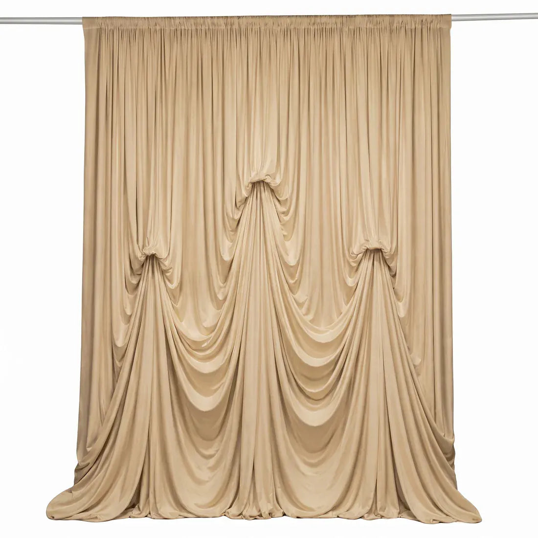 13 ft x 20 ft Spandex Backdrop Curtain Pre-Sewn with 3 Adjustable Ribbon Ties