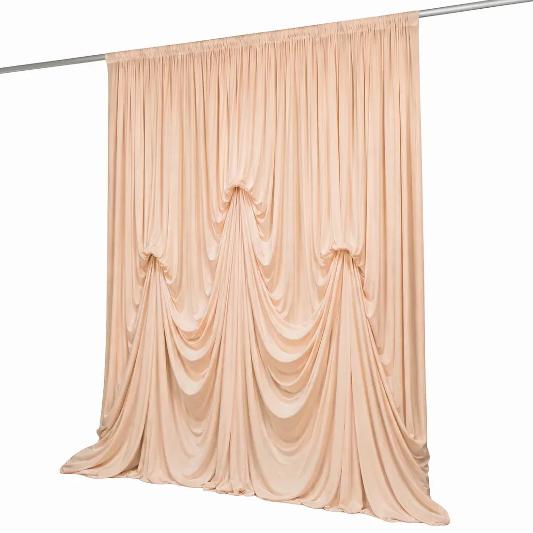 13 ft x 20 ft Spandex Backdrop Curtain Pre-Sewn with 3 Adjustable Ribbon Ties