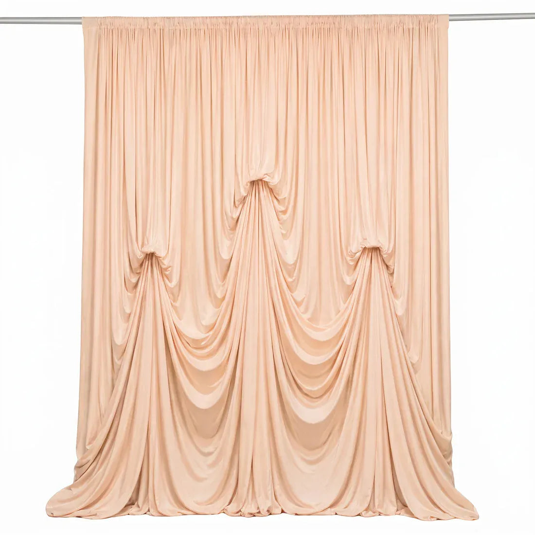 13 ft x 20 ft Spandex Backdrop Curtain Pre-Sewn with 3 Adjustable Ribbon Ties