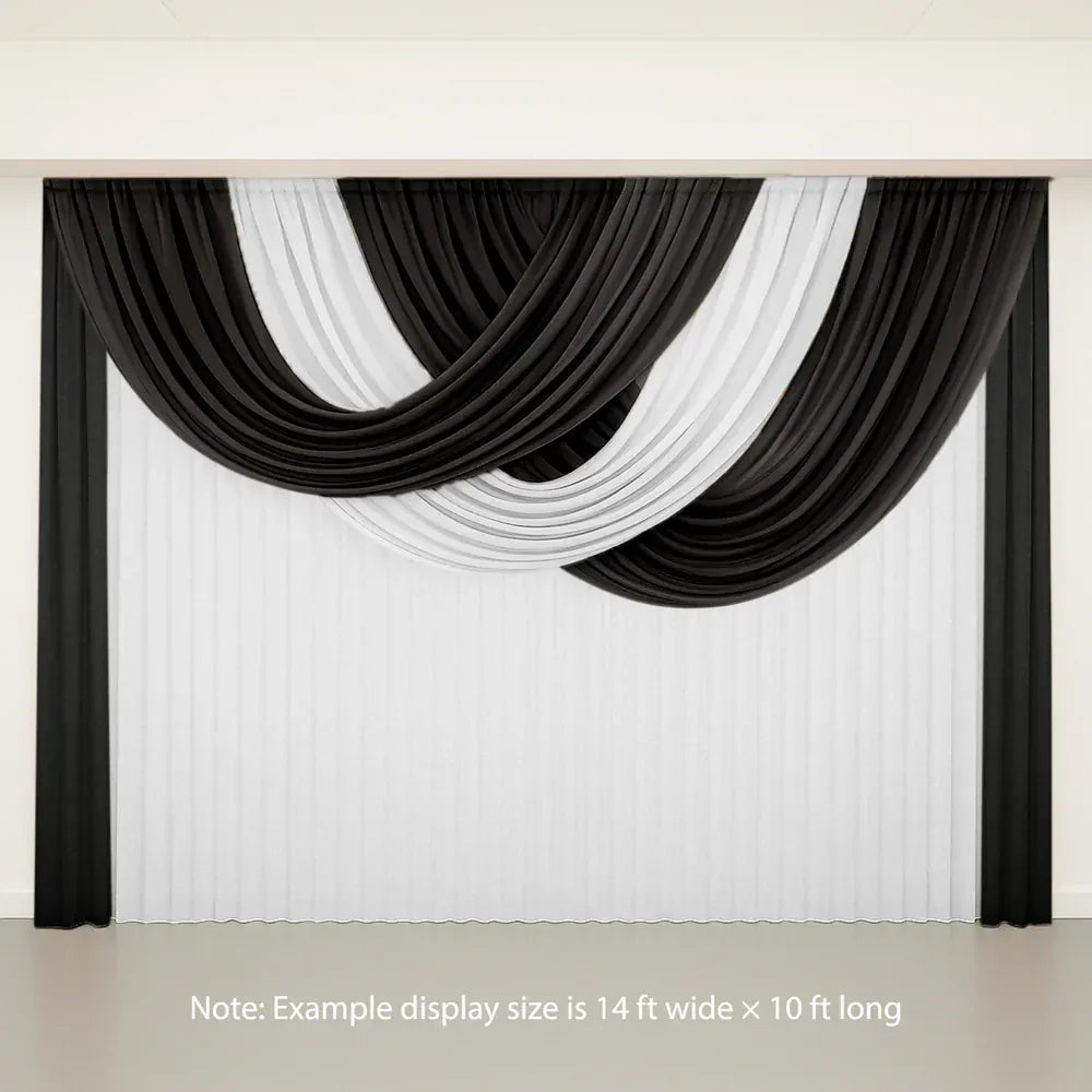 4 ft x 5 ft Sheer Chiffon Valance Curtain Backdrop Drapery Panel