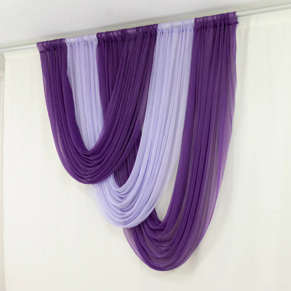 4 ft x 5 ft Sheer Chiffon Valance Curtain Backdrop Drapery Panel